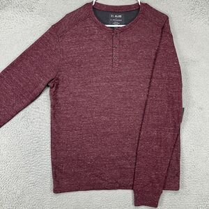 Algo Performance Henley Sweater Adult Large Tall Maroon Pullover Knit Mens NEW‎